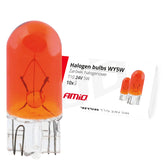 Bernsteinfarbene WY5W T10 Halogenlampen 24V, 10 Stück.