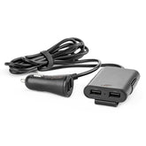 USB-Autoladegerät mit Front- und Heckanschlüssen sowie vier USB-Ausgängen