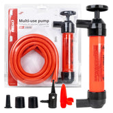 3-in-1-Handpumpe für Luft und Flüssigkeiten in Schwarz und Rot