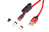 Magnetisches USB-Kabel mit Lightning-, USB-C- und Micro-USB-Anschlüssen