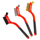 Drahtbürstenset mit Bürsten aus Stahl, Nylon und Messing