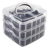 Set mit 620 Karosserieclips in Kunststoffbox