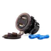 Wasserdichter USB-Ladeadapter mit digitalem Voltmeter und zwei USB-Anschlüssen
