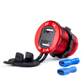 Wasserdichtes USB-Ladegerät mit digitalem Voltmeter für 12–24 V