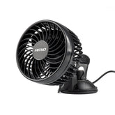 Schwarzer 24-V-Autoventilator mit Saugnapf