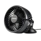 Schwarzer 6-Zoll-Autoventilator mit Saugnapf für 24V
