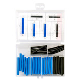 Set mit 36 Schrumpfschläuchen in Blau und Schwarz