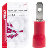 Rote isolierte Flachstecker 2,8 mm