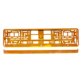 Set mit Kennzeichenrahmen in Metallic-Orange – Vorderansicht