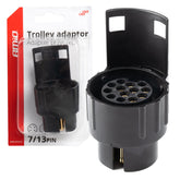 Anhängeradapter mit 7-poligem Stecker und 13-poliger Buchse