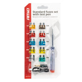 Set mit Standard-Kfz-Sicherungen und Prüfstift