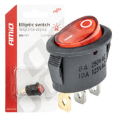 Elliptischer Schalter für 12 V/230 V mit roter Beleuchtung
