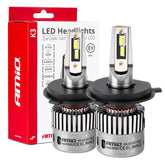 LED-forlygter H4/H19 med 6000K hvidt lys