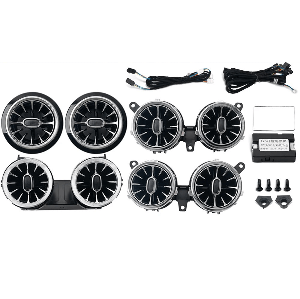 Ambient belysning til luftdyser – Mercedes A/CLA/C/E/GLC 15-25 komplet sæt med luftdyser og tilbehør