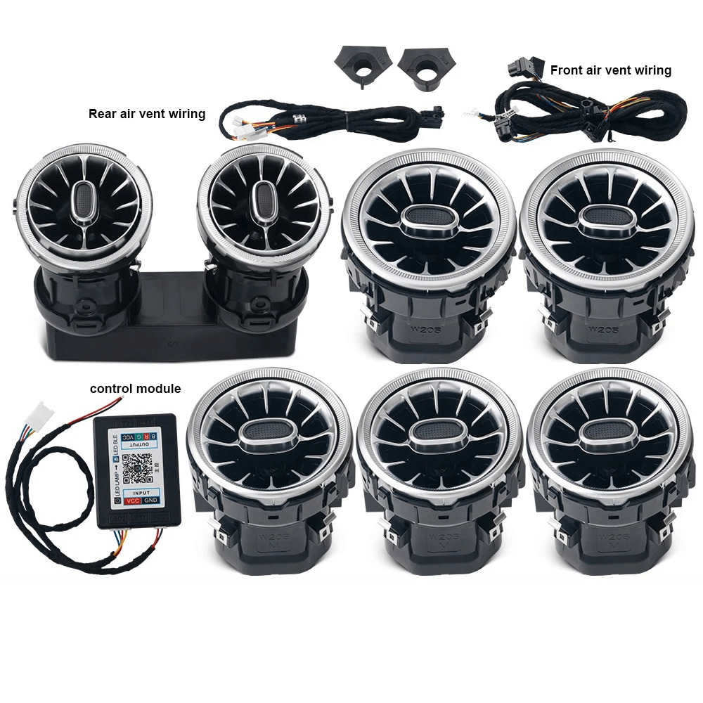 Ambient belysning til luftdyser – Mercedes A/CLA/C/E/GLC 15-25 set med luftdyser og kontrolmodul