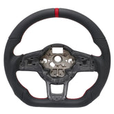 Sportsrat i læder til VW Golf, Polo, Tiguan og Passat – GTI style med stripe