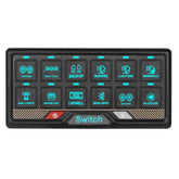 RGB-12-fach-Schalterpanel mit Touch-Bedienung – 12V/24V Steuerpanel