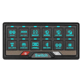RGB-12-fach-Schalterpanel mit Touch-Bedienung – 12V/24V Steuerpanel