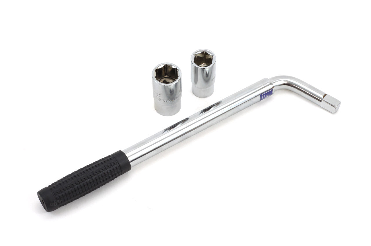 Teleskop-Radschlüssel mit Einsätzen in 17, 19, 21 und 23 mm