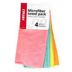 Set mit vier Mikrofasertüchern 30 x 30 cm für die Autopflege