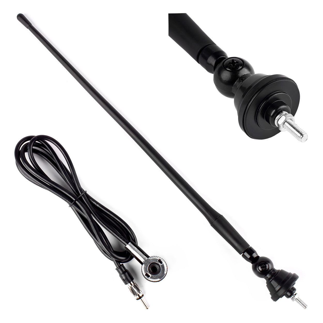 Gummi-Autoantenne mit Adapter, Seitenansicht