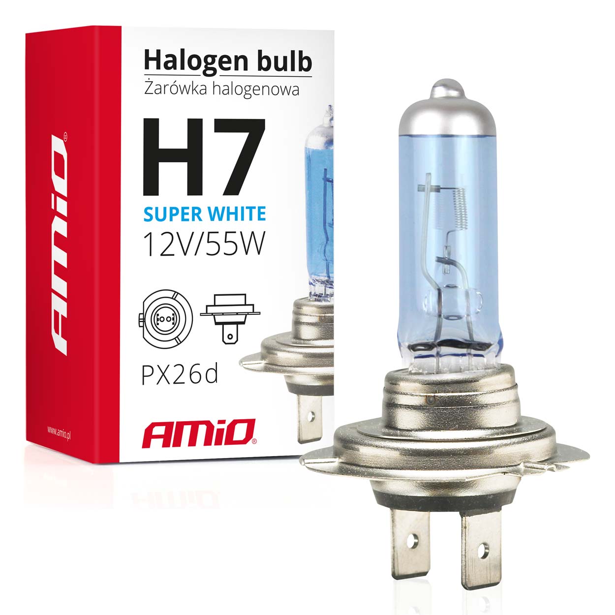 H7 Super White Halogenlampe mit UV-Filter