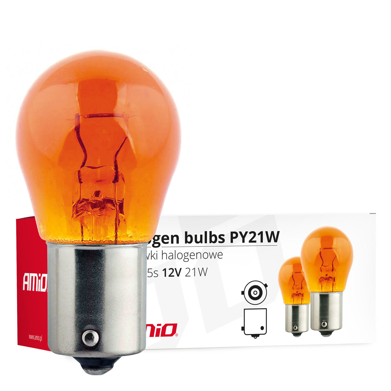 PY21W-Halogenlampe in Orange mit BAU15s-Sockel