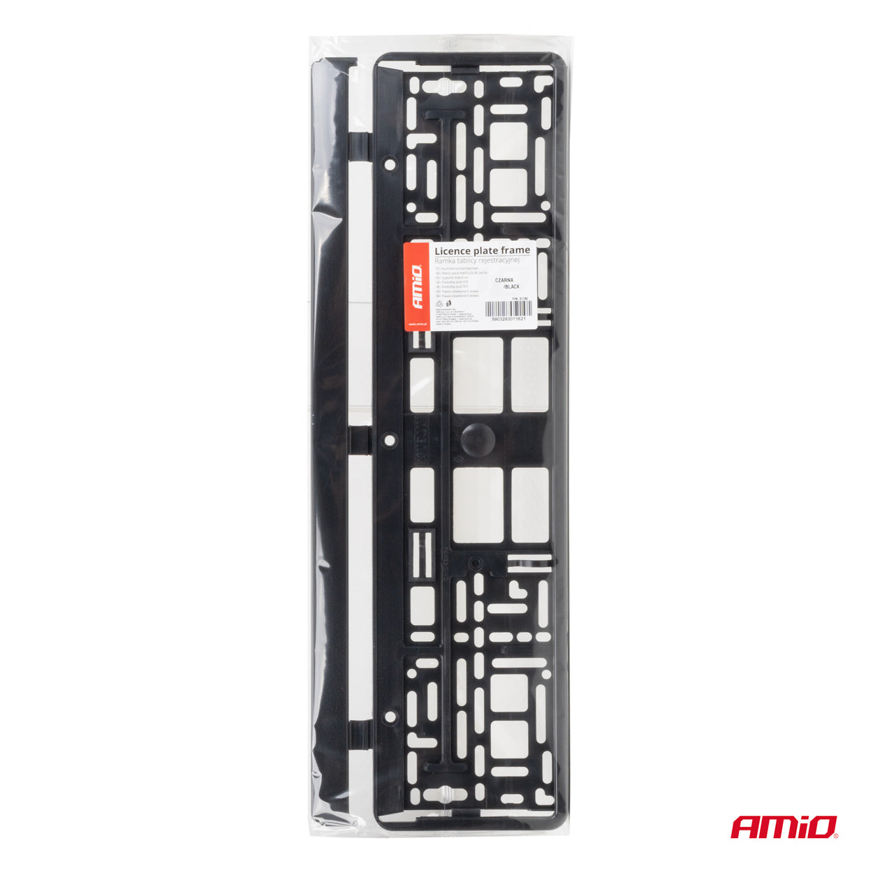 Sort nummerpladeramme med nummerpladeholder