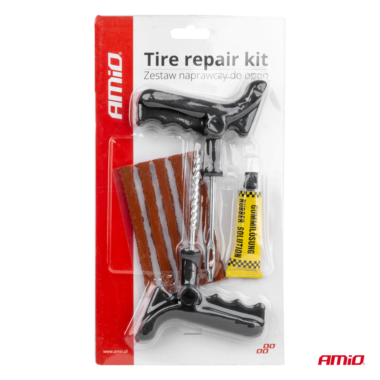 Inhalt des Sets für die vorübergehende Reifenreparatur