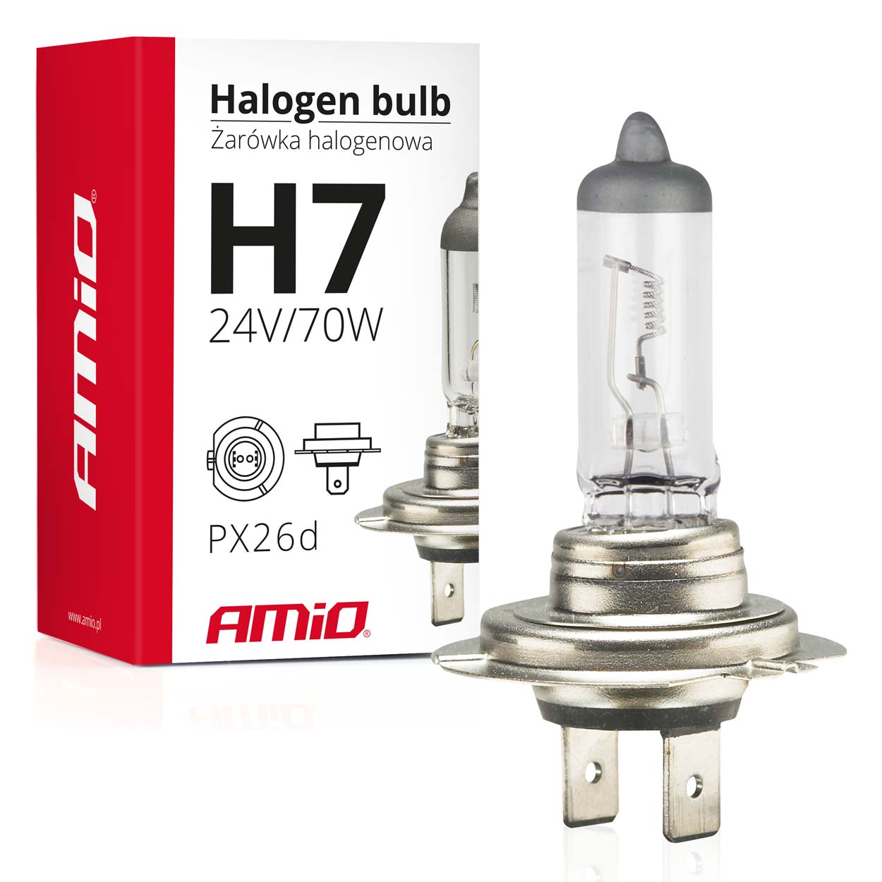 H7 Halogenlampe 24V 70W mit UV-Filter