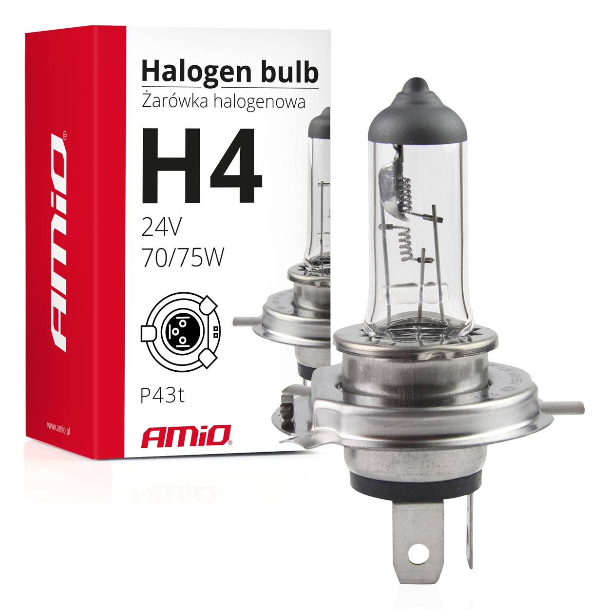 H4-Halogenlampe 24 V 75/70 W mit UV-Filter