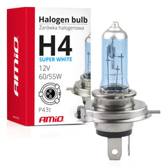 H4 Super White Halogenlampe mit UV-Filter