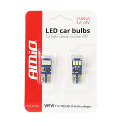 LED-pære T10e W5W med mål på 25 x 10 mm