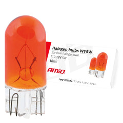 10 bernsteinfarbene WY5W T10 Halogenlampen 5 W 12 V
