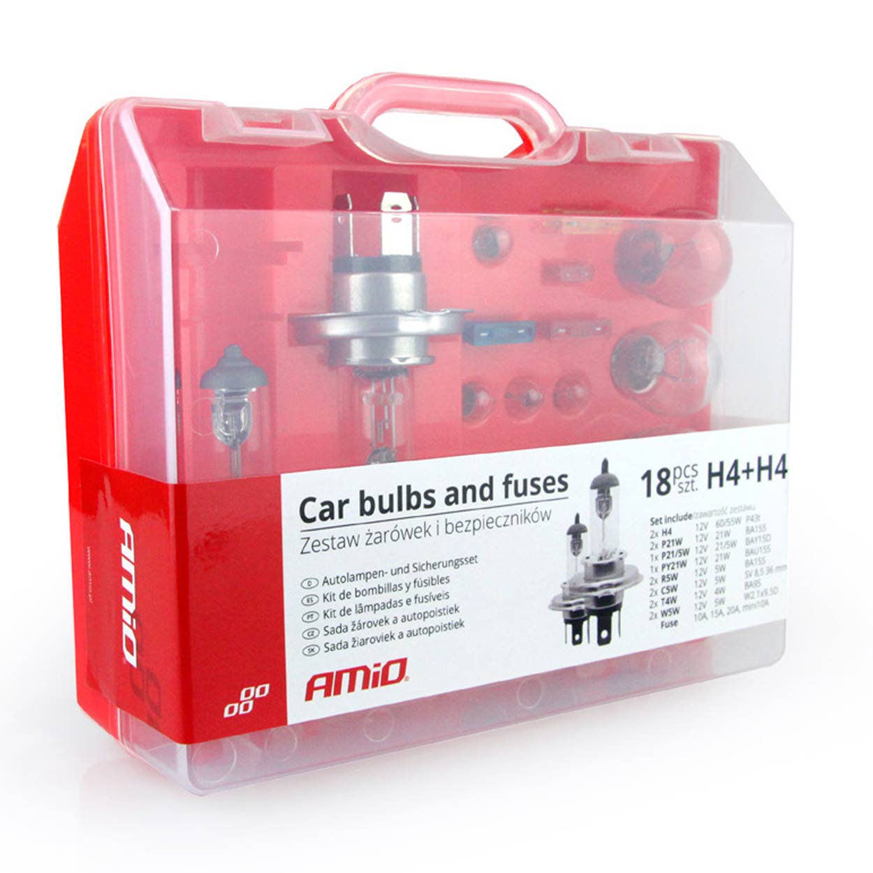 19-teiliges Halogenlampen-Set mit 2 x H4