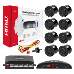 Einparkhilfesystem mit LED-Display und 8 schwarzen Sensoren