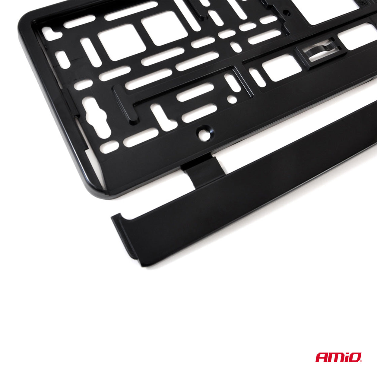 Sort nummerpladeramme set fra en anden vinkel