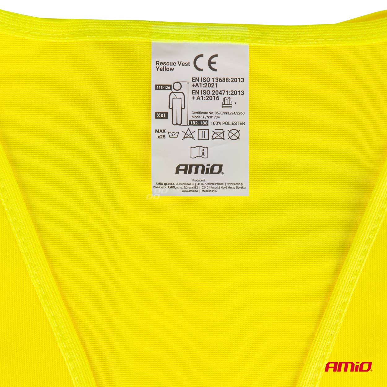 Sicherheitsweste aus gelbem Polyester mit Reflexstreifen