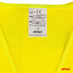 Sicherheitsweste aus gelbem Polyester mit Reflexstreifen