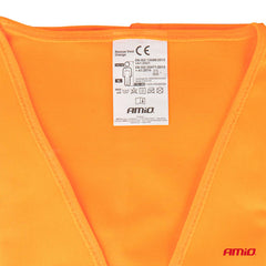 Warnweste aus orangefarbenem Polyester mit Klettverschluss