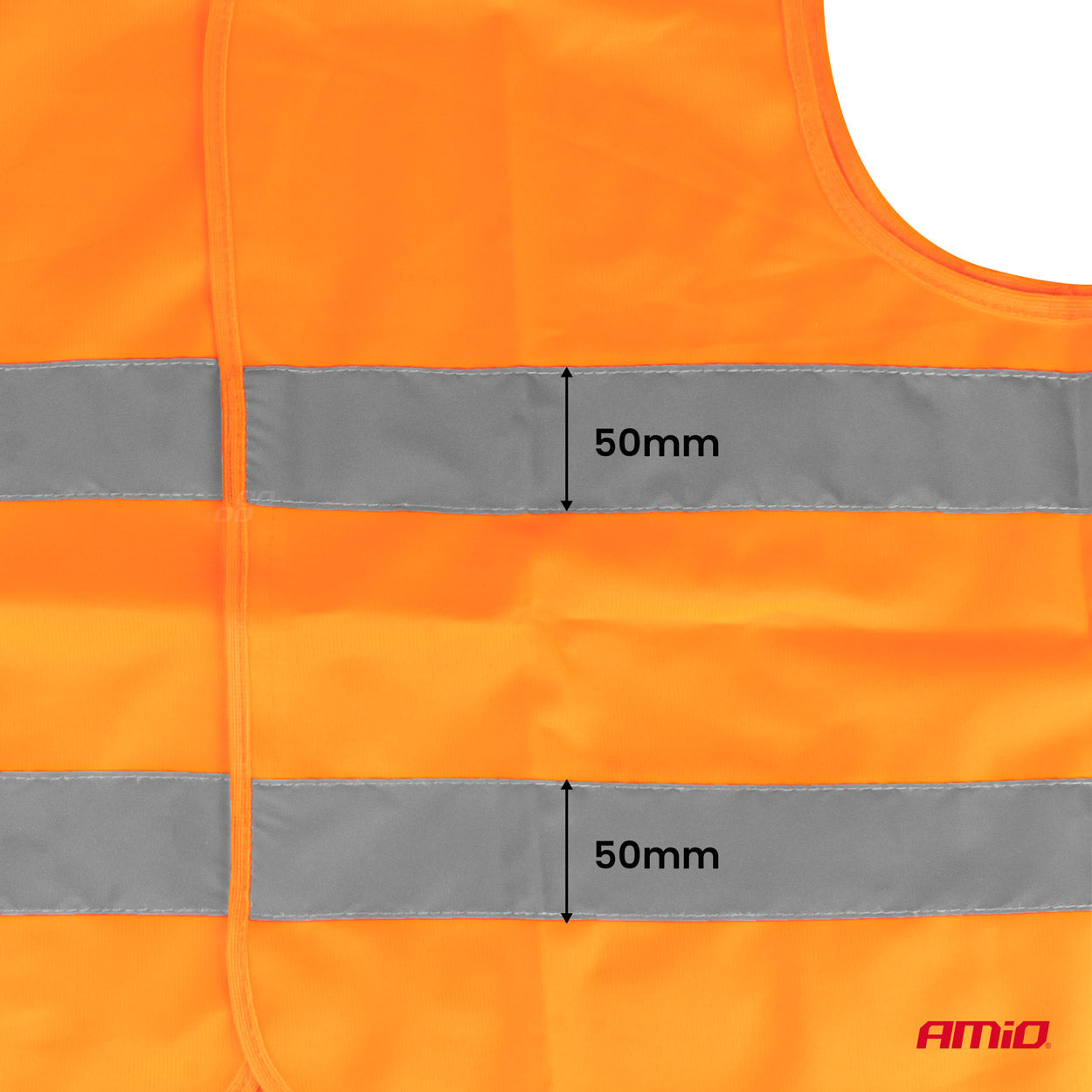Orange Warnweste mit grauen Reflexstreifen