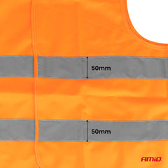 Orange Warnweste mit grauen Reflexstreifen
