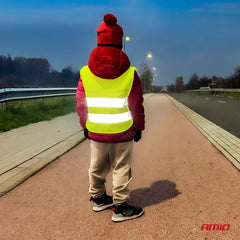 Gelbe Sicherheitsweste für Kinder, Vorderansicht