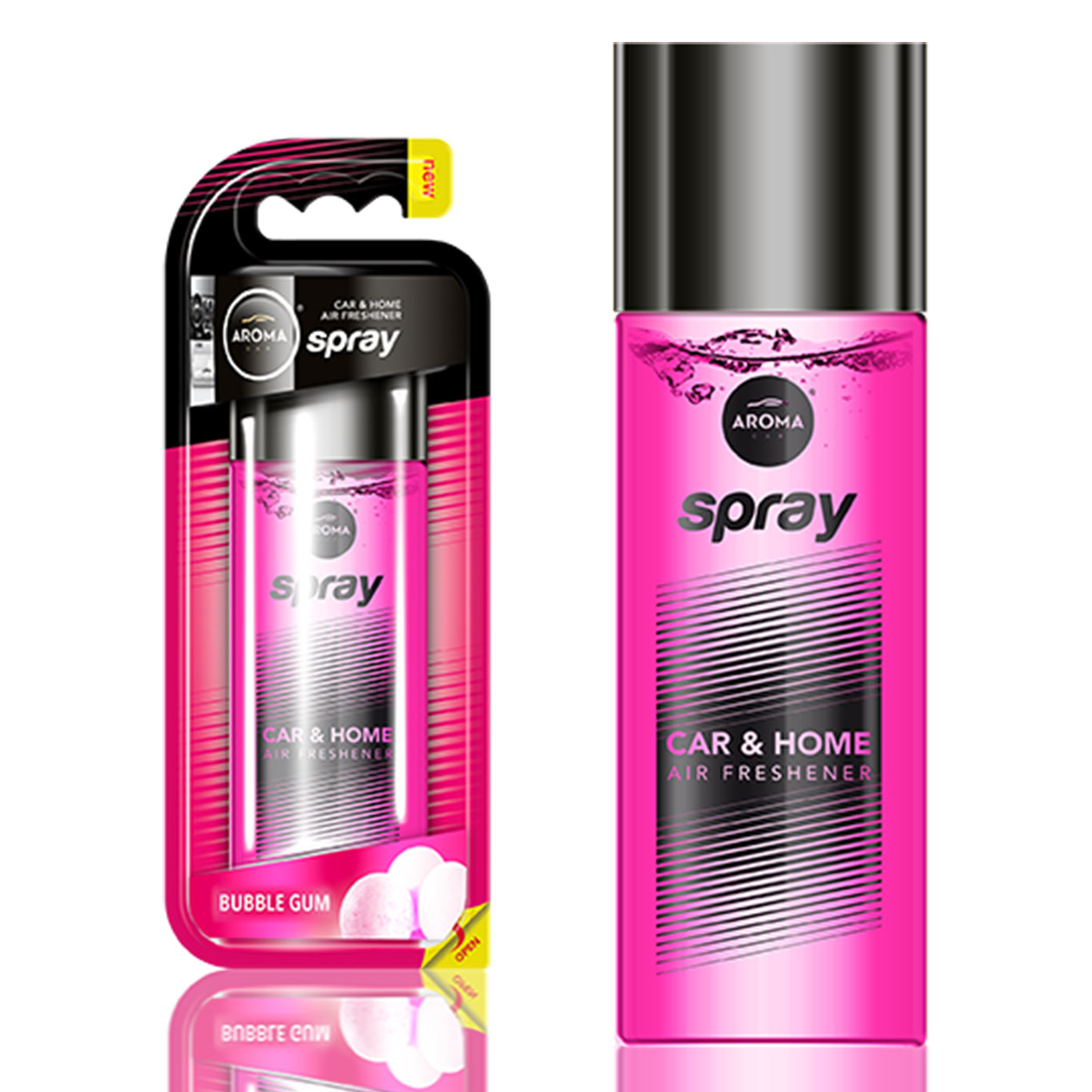 Bilduftspray med bubblegum-duft i 50 ml glasflaske