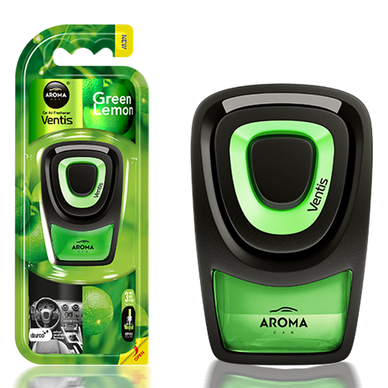 Aroma Car Ventis Lemon Green Lufterfrischer für das Lüftungsgitter im Auto
