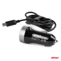 USB-Ladegerät mit microUSB und zwei USB-Anschlüssen