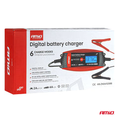 Digital batterilader med 6V- og 12V-funktion