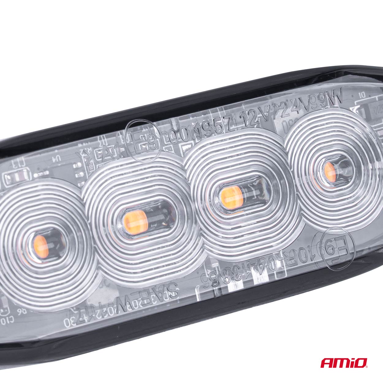 LED advarselslampe med 4 LED set fra siden