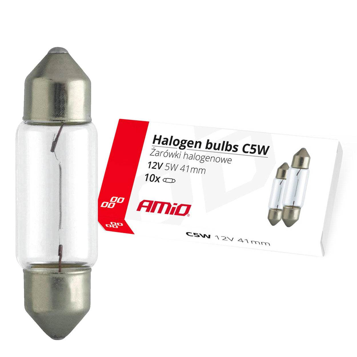C5W Soffitten-Halogenlampen 41 mm 12V 5W, 10 Stk.