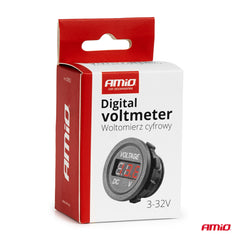 Digitales Voltmeter mit Stecker und Montagering
